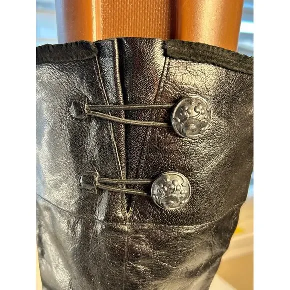 Naya Dalia black leather knee-high boots womens Sz 8